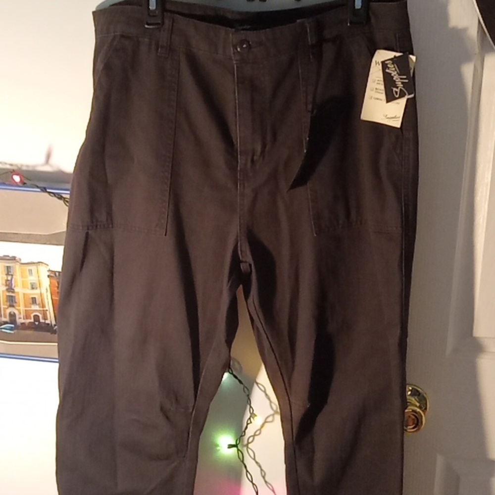 Supplies by UB Workshop Peg Herringbone Pants Plus Sz 16 NWT GRAY - Picture 2 of 10